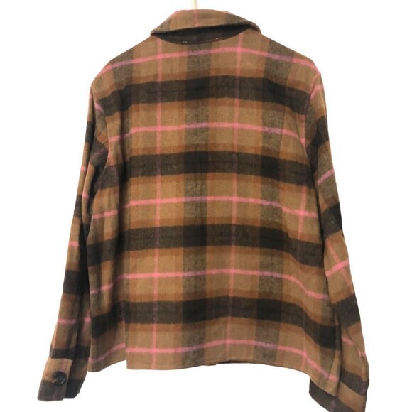 NWT BB Dakota by Steve Madden Boxy Shacket Sz XXL Brown Pink Great for Layering! - Picture 5 of 9